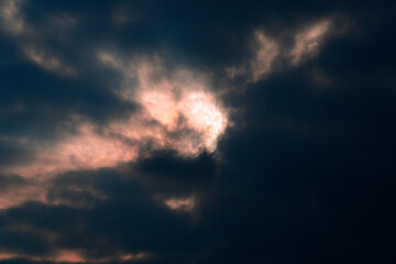 Fototapeta na wymiar sunlight breaking through the clouds
