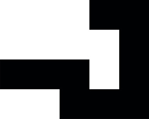 Logo abstract black symbol. Letter Q. Sign like entrance, open space door.