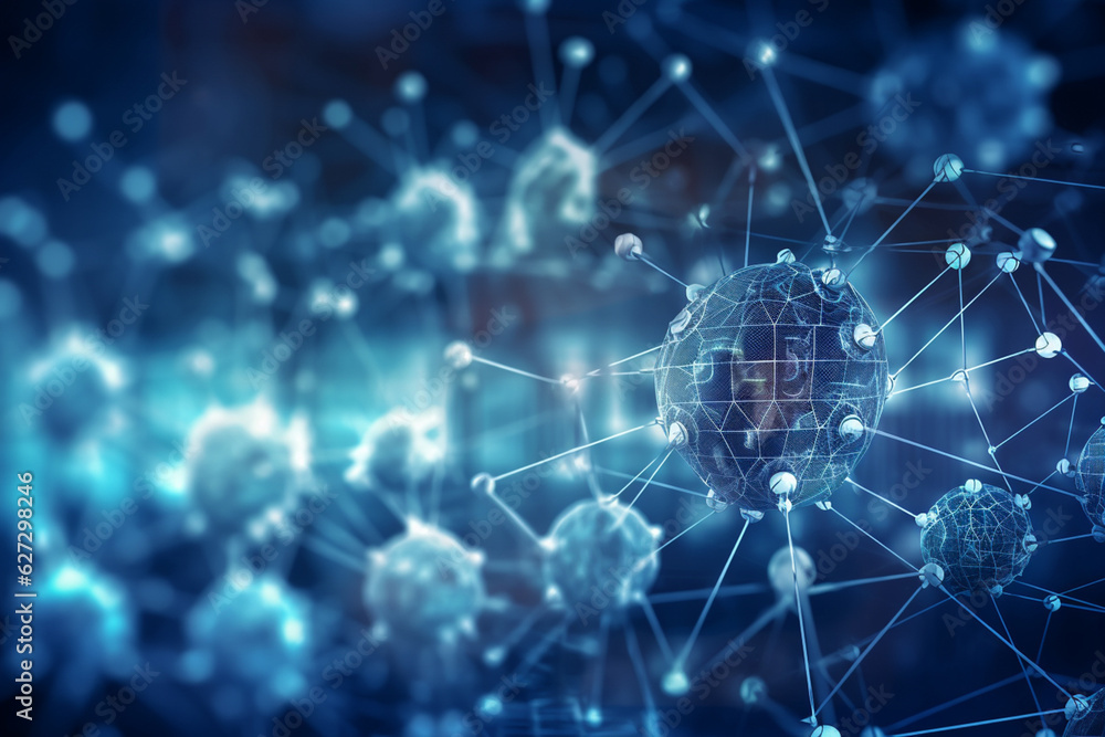 Poster new technologies for your business. 3d rendering generative ai
