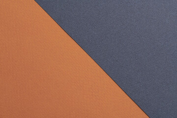 Rough kraft paper background, paper texture brown blue colors. Mockup with copy space for text.