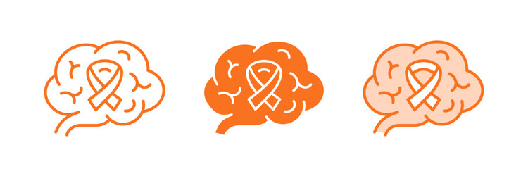 Multiple sclerosis icons. Vector illustration isolated on white.
