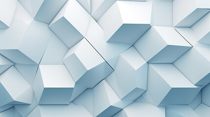 Beautiful futuristic Geometric background for your presentation. Textured intricate 3D wall in light blue and white tones, Generative Ai