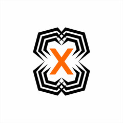 Obraz premium Abstract geometric letter X vector logo design.