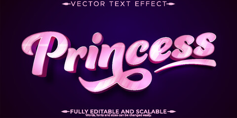 Princess text effect, editable queen and pink  text style © QuillArtistry