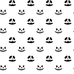 Halloween Seamless pattern in doodle style. Vector hand drawn holiday illustration. Line art sketch