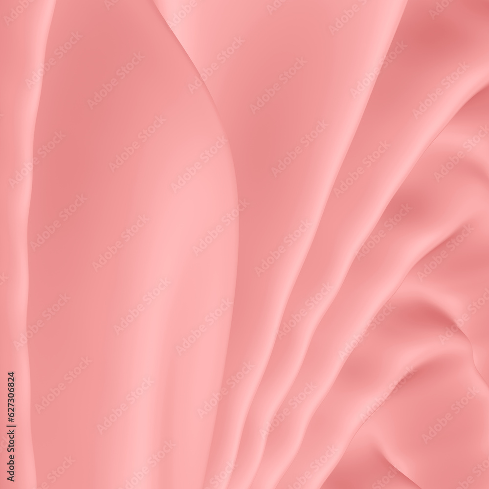 Poster abstract pink background with smooth waves and curvy lines in 3d rendering
