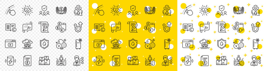 Outline Currency rate, Medical drugs and Blood donation line icons pack for web with Augmented reality, Wholesale inventory, People insurance line icon. Charge battery, Seo gear. Vector