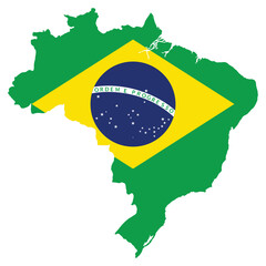 Brazil map with flag. Brazilian map with flag. 