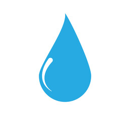 Vector blue water drop. Flat droplet logo shapes 