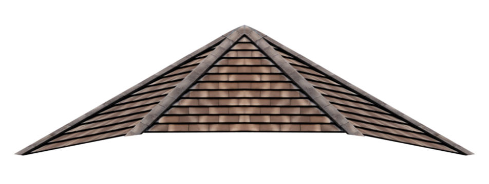 Mockup hip roof brown tile pattern