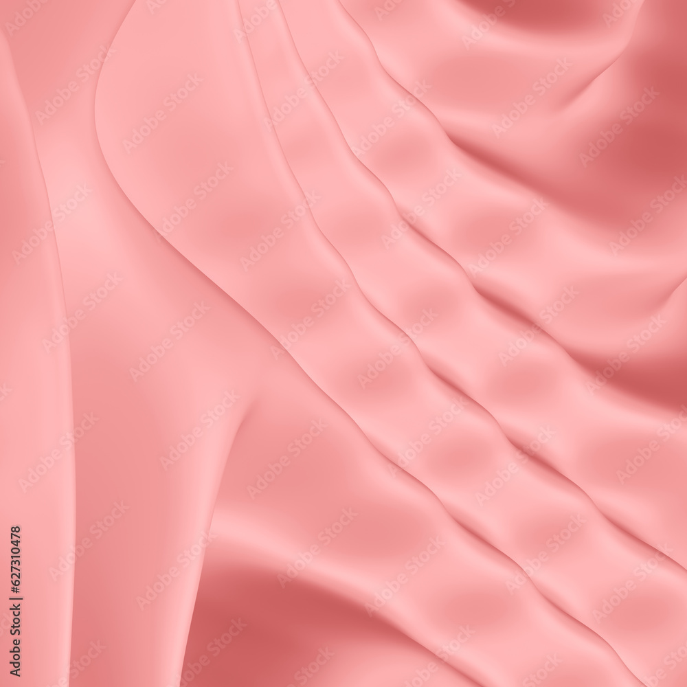 Poster abstract pink background with smooth waves and curvy lines in 3d rendering