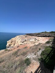 Fototapeta na wymiar Caves and Cliffs in Carvoeiro Algarve Coast Portugal