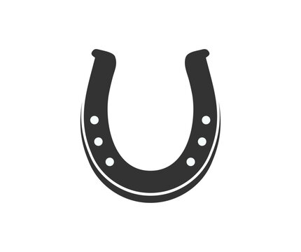 recommend clip art: Horseshoe icon silhouette. Black silhouette of horseshoe vector design and illustration.
                    