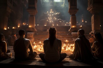 Serene Meditation Session In a Temple, Generative AI