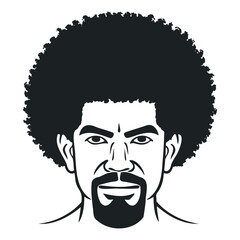 African Men Vector, Afro Men, Black Man Vector, African American Black African American afro male face, curls hair style Black men Silhouettes