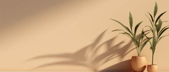 a light background image with a slight shadow of a plant for the presentation of various products or goods created by generative AI