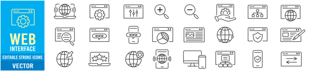 Web interface icons collection vector