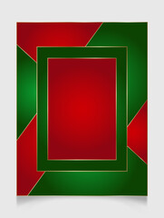 Golden shiny glowing blank Christmas frame