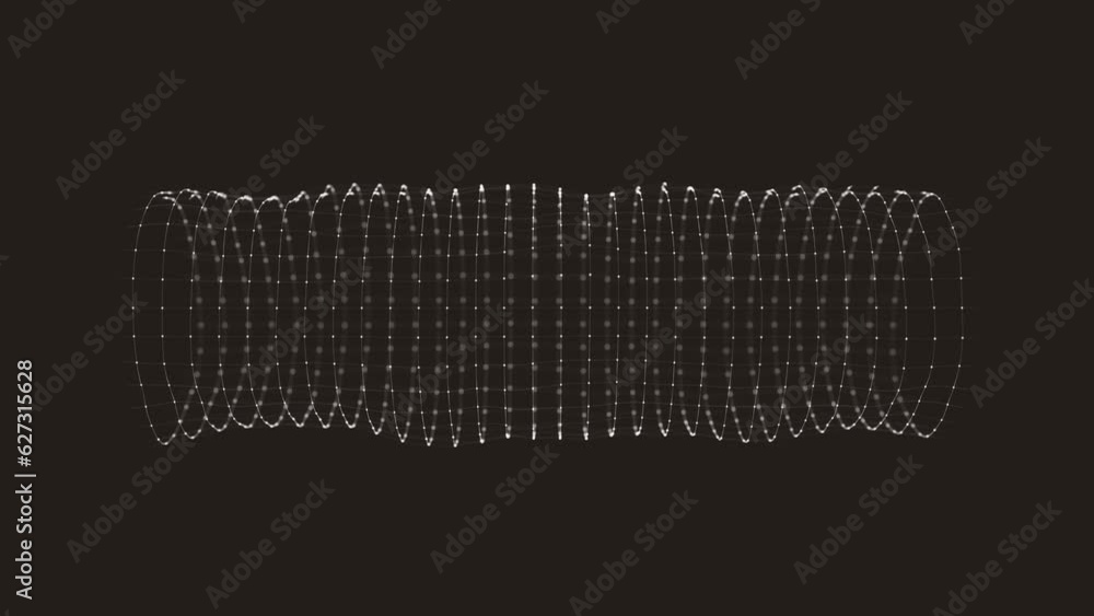 Poster abstract minimal mesh cylinder waving/ 4k animation of an abstract minimal cylinder shape with mesh 