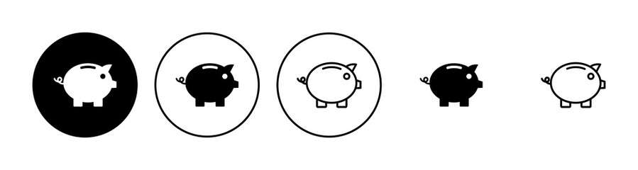 Piggy bank icon set. bank vector icon, museum, university