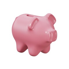 3d piggy bank isolated on white background.