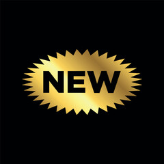 Gold Color Stickers for New Arrival shop product tags, new labels or sale posters and banners vector