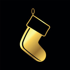 Gold Color Christmas Decoration Icon Vector Template