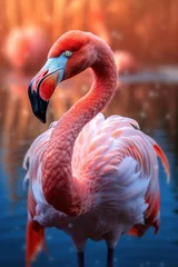 Fotobehang Flamingo, Wildlife Photography, Generative AI © Vig