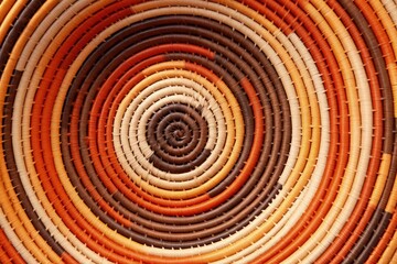 Fototapeta na wymiar Indigenous handicraft, basket made with coconut straw. Generative AI