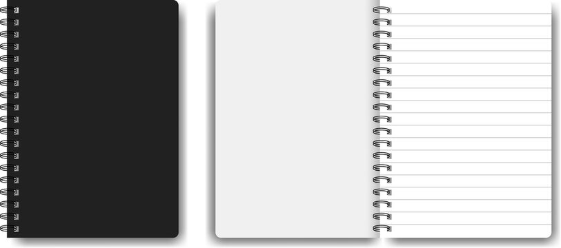 Notepad mockup with space for your image, text or branding details. Blank notepad mockup with shadow on transparent background. PNG image 