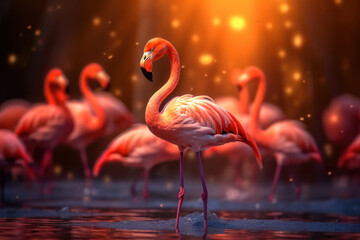 Flamingo, Wildlife Photography, Generative AI