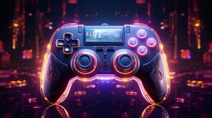 Video game console joystick, gaming and fun concept. Generative AI