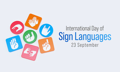 International day of sign languages is observed every year on September 23, The day focuses on people who are deaf or hard of hearing and people with speech disorders. 3D Rendering