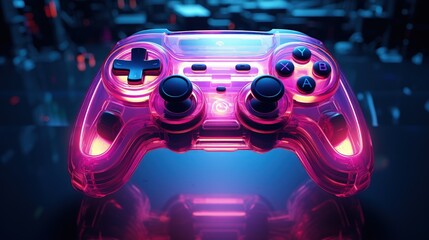 Video game console joystick, gaming and fun concept. Generative AI