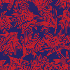 Red Botanical Floral Seamless Pattern Design