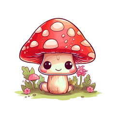  Kawaii Mushroom, cute, svg, sticker, nature, anime, toadstool