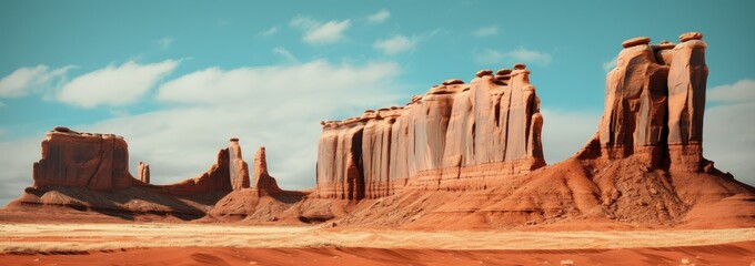 Wild west scene with canyons, beautiful historic landscape. Generative AI