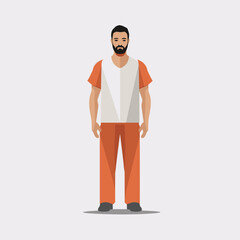inmate vector flat minimalistic asset isolated illustration - obrazy, fototapety, plakaty