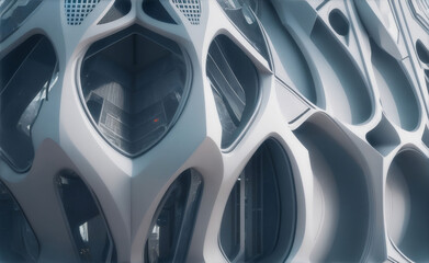 Futuristic architecture structure background, Generative AI Illustration.
