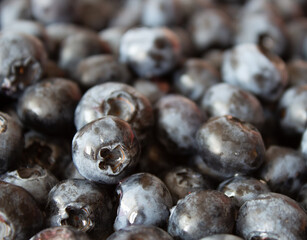 Sweet and Succulent: Macro View of Fresh Blueberries - Nutritious Superfood