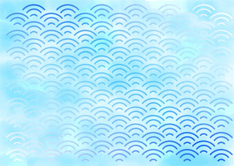 水を感じる涼しいイメージの波模様