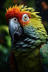 Fototapeta premium Parrot, Wildlife Photography, Generative AI