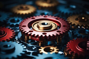 Gears Interlocking: Teamwork and Collaboration Concept - AI Generated