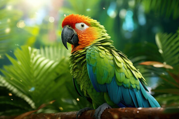 Fototapeta premium Parrot, Wildlife Photography, Generative AI