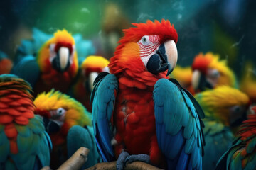 Obraz premium Parrot, Wildlife Photography, Generative AI