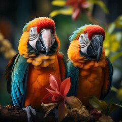 Fototapeta premium Parrot, Wildlife Photography, Generative AI