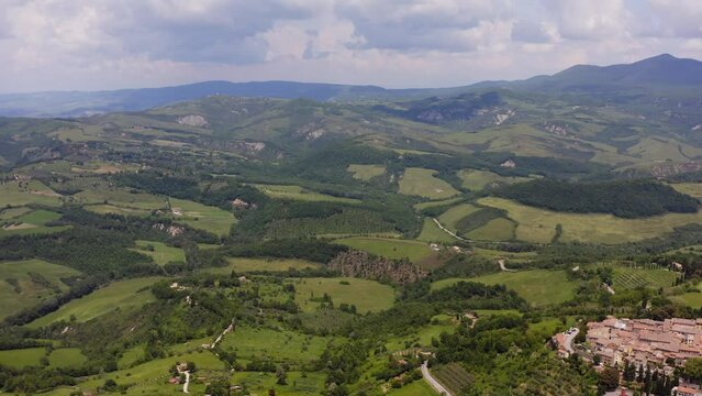 Celle Sull Rigo aerial view Tuscany Italy