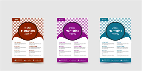 Corporate creative colorful business flyer template design set .perfect for creative professional business.