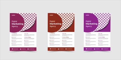 Corporate creative colorful business flyer template design set .perfect for creative professional business.