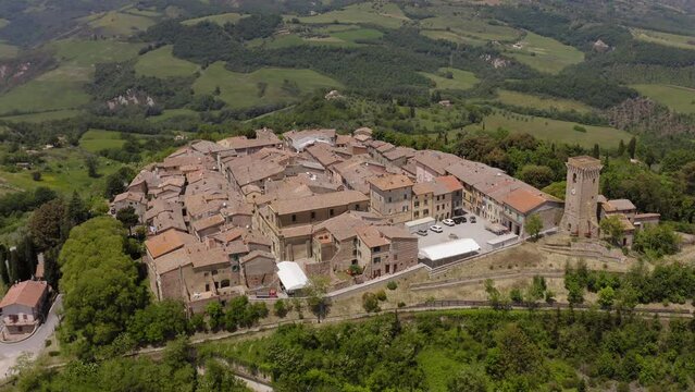 Celle Sull Rigo aerial view Tuscany Italy
